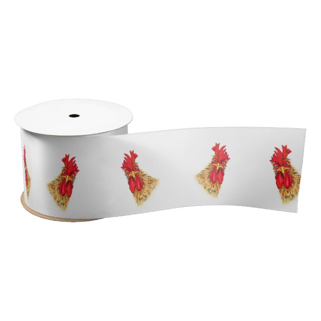 Funny Rooster Ribbon Satinband (Spule)