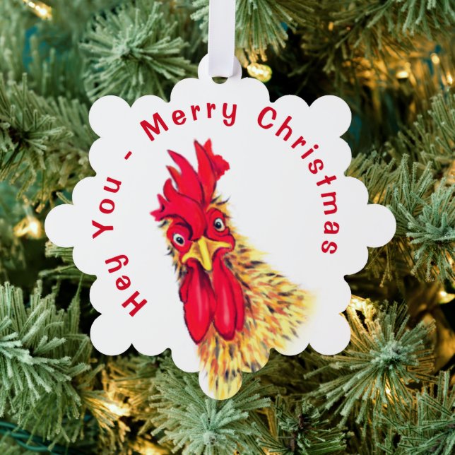 Funny Rooster Weihnachtsausstellung Card Ornament Karte (Insitu (Baum))