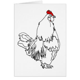 Funny Rooster Zeichne Quirky Farm Hähnchen Art