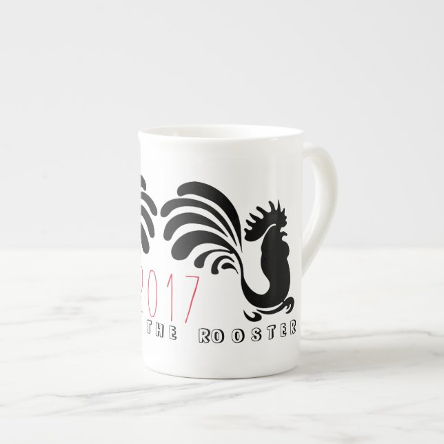 Funny Roosters Chinesisches Neujahr 2017 Tasse 3 (Vorderseite Rechts)