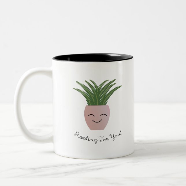 Funny Rooting für dich Fern Zweifarbige Tasse (Links)
