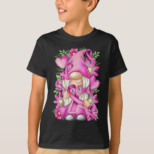 Funny Rosa Brustkrebs Schleife Niedlich Gnome Awar T-Shirt