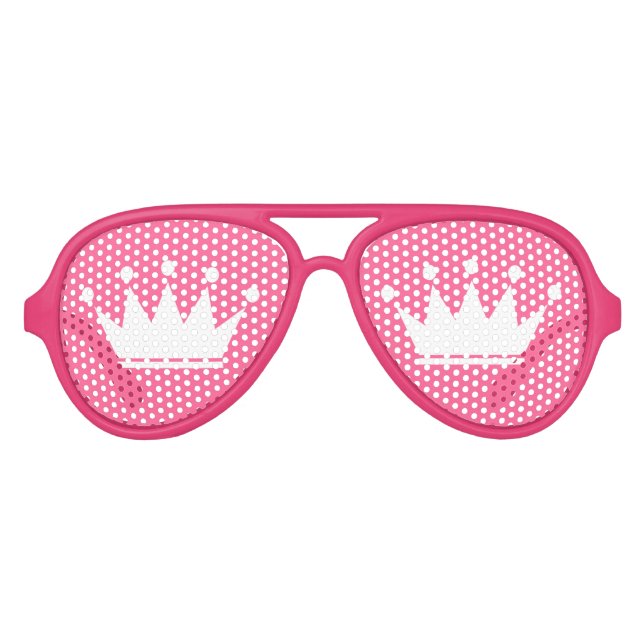 Funny rosa Party mit Princess Crown Sonnenbrille (Vorderseite)