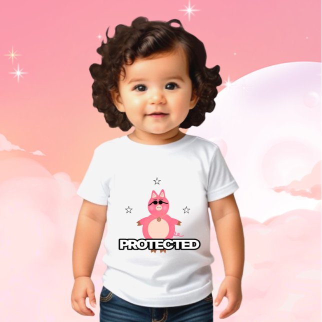 Funny rosa Schwein Baby T-shirt (Von Creator hochgeladen)