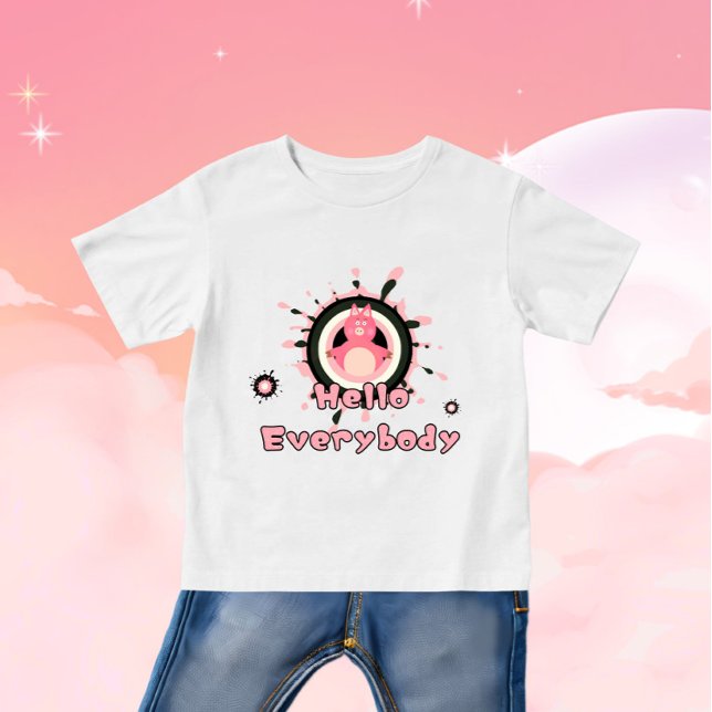 Funny rosa Schwein Baby T-shirt (Von Creator hochgeladen)
