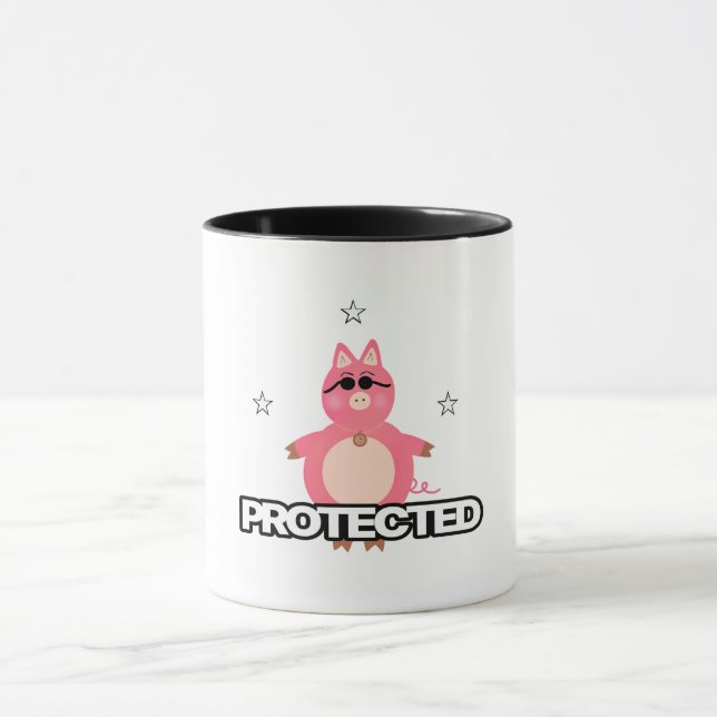 Funny rosa Schwein Tasse (Zentrum)