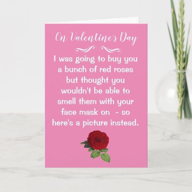 Funny Rose Lockdown Valentine's Day Card Karte (Vorderseite)