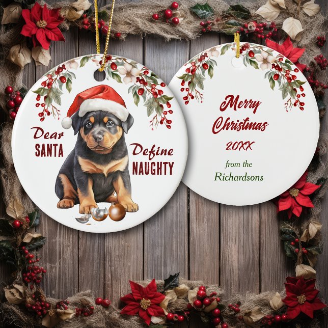 Funny Rottweiler definiert Schönheit Weihnachten Keramik Ornament (Von Creator hochgeladen)