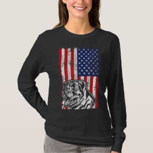 Funny Rottweiler Dog Lover Eigentümer American Fla T-Shirt