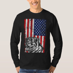 Funny Rottweiler Dog Lover Eigentümer American Fla T-Shirt