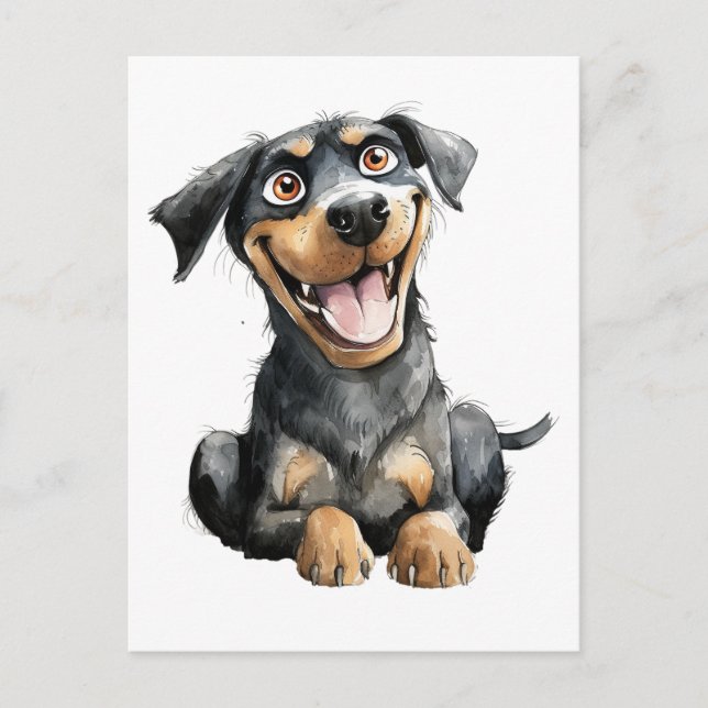 Funny Rottweiler Postkarte (Vorderseite)
