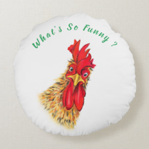 Funny Round Pillow mit überraschendem Rooster Rundes Kissen