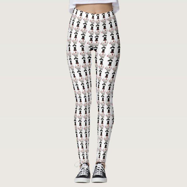 Funny Round Snowman, Weihnachten Leggings (Vorderseite)