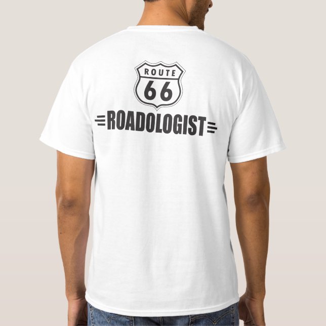 Funny Route 66 Road Sign Roadgraph T-Shirt (Rückseite)