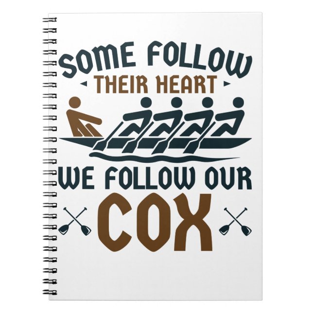 Funny Rowing Crew Team Coxswain Wir folgen unserem Notizblock (Vorderseite)