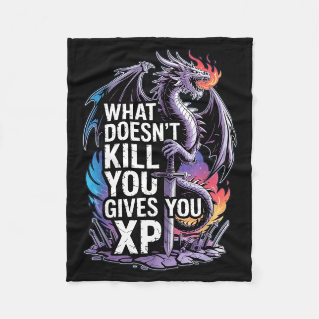 Funny Rpg What Doesn’t Kill You Gives You Xp Quote Fleecedecke (Vorderseite)