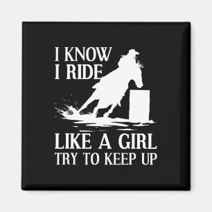 Funny Rrel Racing Geschenk für Frauen Pferderennen Magnet
