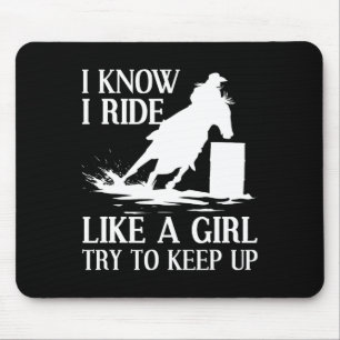 Funny Rrel Racing Geschenk für Frauen Pferderennen Mousepad