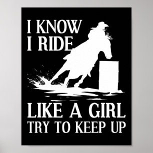 Funny Rrel Racing Geschenk für Frauen Pferderennen Poster