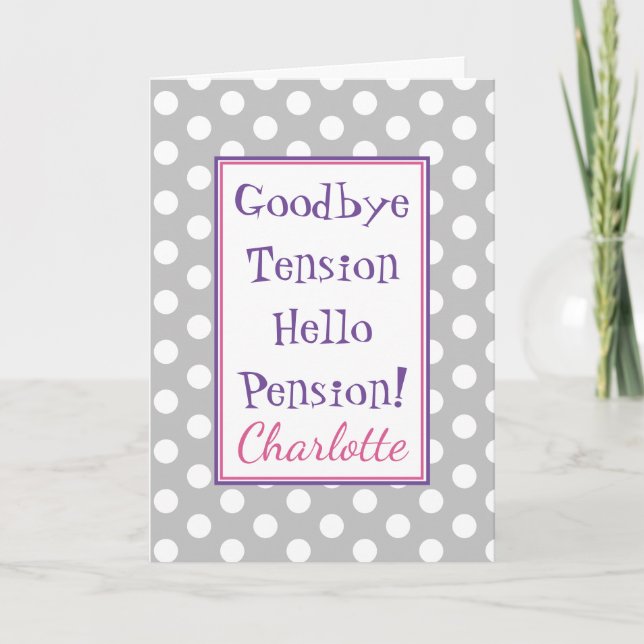 Funny Rtirement Hello Pension Card Karte (Vorderseite)
