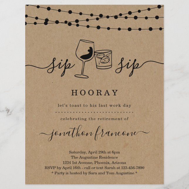 Funny Rtirement Party Einladung Flyer (Vorne)