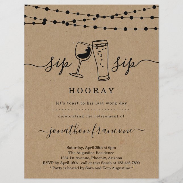 Funny Rtirement Party Einladung Flyer (Vorne)