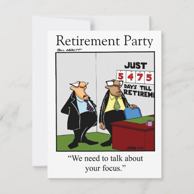 Funny Rtirement-Party Einladungen (Vorderseite)