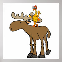 Funny Rubber Chicken Riding Elche Cartoon