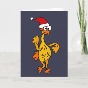 Funny Rubber Chicken Weihnachts-Cartoon Feiertagskarte