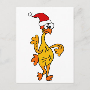 Funny Rubber Chicken Weihnachts-Cartoon Feiertagspostkarte