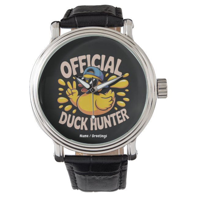 Funny Rubber Duck Junting Cruise Squad Laughs Armbanduhr (Vorderseite)