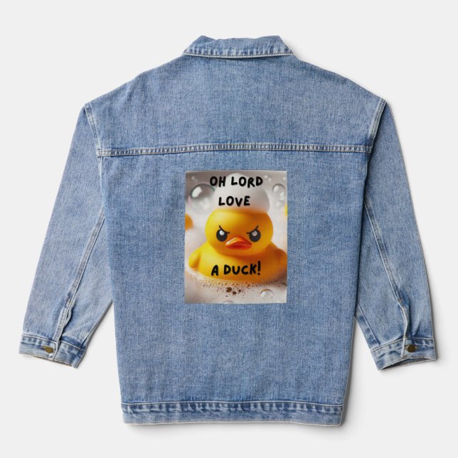 Funny Rubber Duck Lord Liebe A Duck Quote Jeansjacke (Rückseite)
