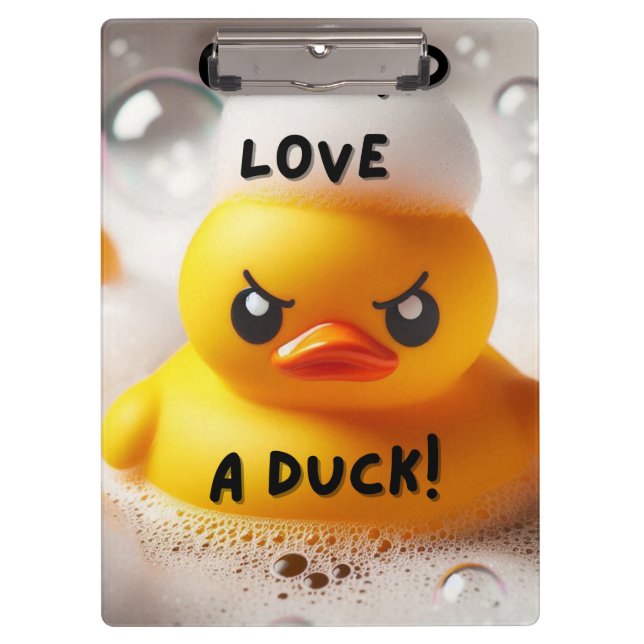 Funny Rubber Duck Lord Liebe A Duck Quote Klemmbrett (Vorderseite)