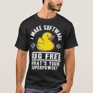 Funny Rubber Duck Superpower Programmer Nerd schwa T-Shirt