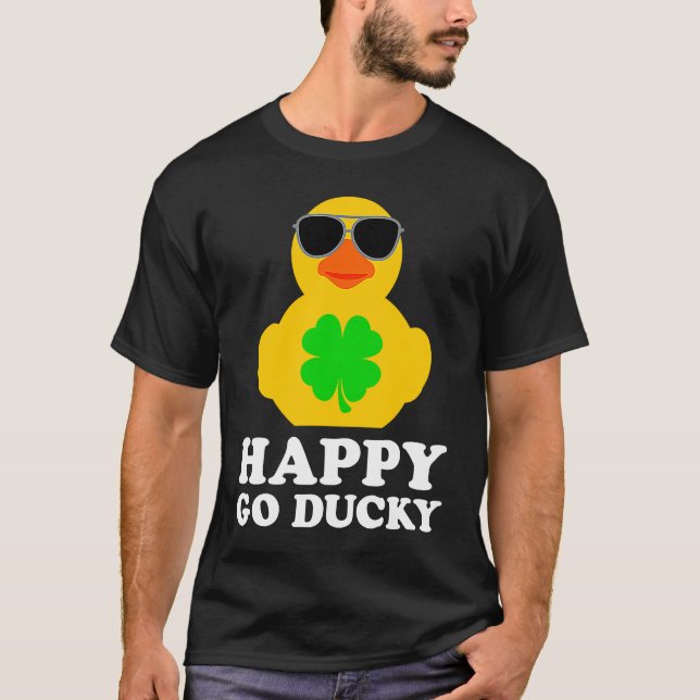 Funny Rubber Duck Vierblättriges Kleeblatt Sonnenb T-Shirt (Vorderseite)