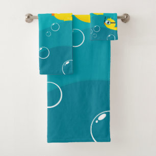 Funny Rubber Duckie Sea Beach Baby  Badhandtuch Set
