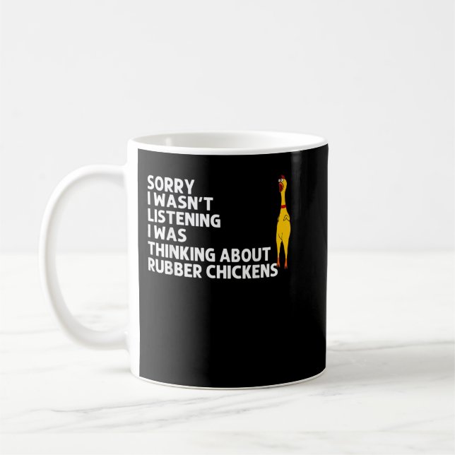 Funny Rubber Hühnergeschenk Männer Frauen Rubber H Kaffeetasse (Links)