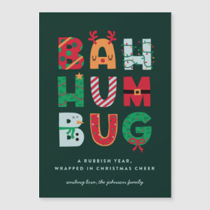 Funny Rubbish Bah Humbug Holiday Card Magnetkarte