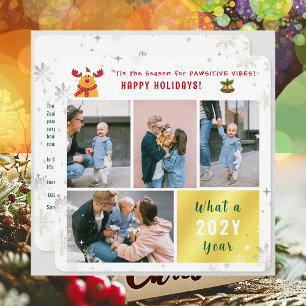 Funny Rudolph 4 Fotos Collage Happy Holidays Niedl Feiertagskarte