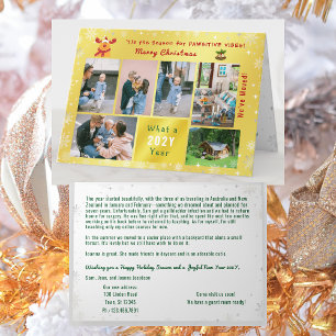 Funny Rudolph 7 Fotos Collage We ve Moved Golden Feiertagskarte