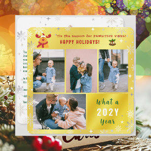 Funny Rudolph Happy Holidays Niedlich Golden 4 Fot Feiertagskarte