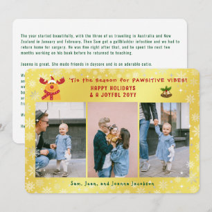 Funny Rudolph Minimalistisch Elegante 3 Fotos Gold Feiertagskarte