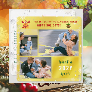 Funny Rudolph Niedlich Happy Holidays Golden 3 Fot Feiertagskarte