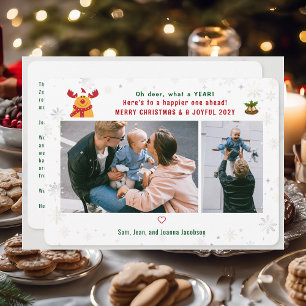 Funny Rudolph Oh Deer Frohe Weihnachts-Fotos Niedl Feiertagskarte