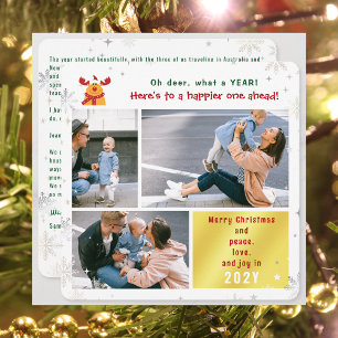 Funny Rudolph Oh Deer Peace Liebe Joy Niedlich 3 F Feiertagskarte