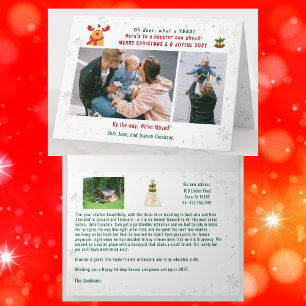 Funny Rudolph Oh Deer Wir haben 3 Fotos Collage ve Karte