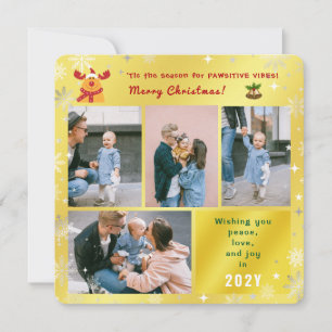 Funny Rudolph Peace Liebe Joy Fotos Elegante Golde Feiertagskarte