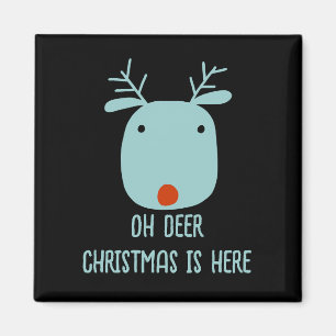 Funny Rudolph the Red Nosed Reindeer Christmas Magnet
