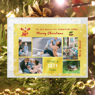 Funny Rudolph Wir haben 5 Fotos bewegt Elegant Gol Feiertagskarte