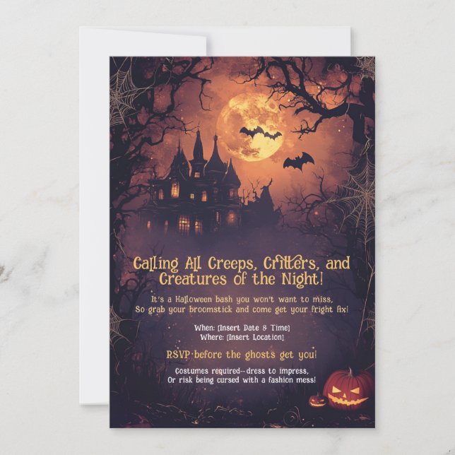 FUNNY ruft alle Kreaturen, Kreaturen und Kreaturen Einladung (Vorderseite)